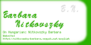 barbara nitkovszky business card